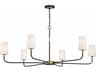 Niles 6-Light Black Forged Modern Gold Glass Candelabra Cylinder Chandelier