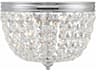 Nola 2-Light Polished Chrome Crystal Glass Bowl Flush Mount