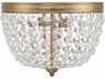 Nola 2-Light Vibrant Gold Crystal Glass Bowl Flush Mount