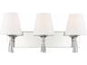 Ramsey 3-Light Polished Nickel Glass Vanity Light