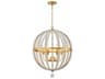 Roxy 6-Light Antique Gold Glass Candelabra Globe Chandelier