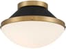 Xander 1-Light Vibrant Gold Matte Black Flush Mount