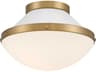 Xander 1-Light Vibrant Gold White Flush Mount