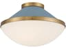 Xander 2-Light Vibrant Gold Blue Flush Mount