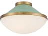 Xander 2-Light Vibrant Gold Green Flush Mount