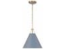 Xavier 1-Light Vibrant Gold Blue Mini Pendant