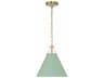 Xavier 1-Light Vibrant Gold Green Mini Pendant