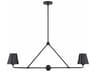 Xavier 2-Light Matte Black Empire Linear Island Pendant