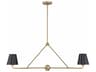Xavier 2-Light Vibrant Gold Empire Linear Island Pendant