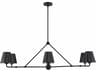 Xavier 6-Light Matte Black Empire Linear Island Pendant
