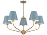Xavier 5-Light Vibrant Gold Blue Candelabra Chandelier