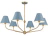 Xavier 6-Light Vibrant Gold Blue Candelabra Chandelier