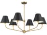 Xavier 6-Light Vibrant Gold Matte Black Candelabra Chandelier
