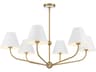 Xavier 6-Light Vibrant Gold White Candelabra Chandelier