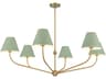 Xavier 6-Light Vibrant Gold Green Candelabra Chandelier