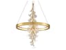Jasmine 1-Light Gold Leaf Glass LED Round Pendant