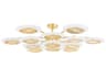 Topaz 13-Light Vintage Polished Brass Clear Glass LED Round Chandelier