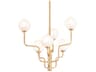 Onyx 6-Light Vintage Gold Leaf Glass Globe Tiered Chandelier