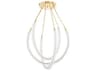Celeste LED Chandelier in Vintage Brass Teardrop Silhouette
