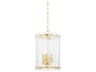 Rio 6-Light Vintage Polished Brass Cylinder Pendant
