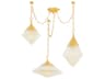 Angelique 3-Light Vintage Polished Brass Geometric Chandelier