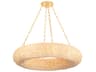 Lure 10-Light Vintage Gold Leaf Candelabra Round Chandelier