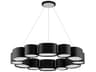 Opal 12-Light Soft Black Stainless Steel Glass Round Pendant