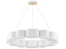 Opal 12-Light Soft White Vintage Brass Glass Round Pendant