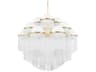 Celestial 12-Light Aged Brass Clear Glass Globe Chandelier