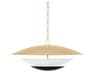 Adara 4-Light Vintage Gold Leaf Soft Black Dome Pendant