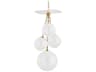 Antoinette 4-Light Vintage Brass White Glass Globe Pendant