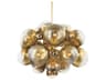 Kyoto 25-Light Vintage Polished Brass Glass Globe Sputnik Pendant