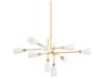 Artemis 10-Light Vintage Brass White Linear Chandelier