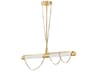 Lariat 2-Light Vintage Brass Linear Island Pendant