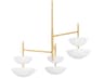 Evander 6-Light Vintage Gold Leaf Gesso White Bowl Chandelier