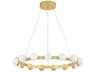 Linus 15-Light Vintage Brass Globe Chandelier