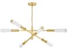 Dashiell 6-Light Vintage Polished Brass Linear Sputnik Chandelier
