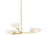 Malachite 3-Light Vintage Gold Leaf Chandelier