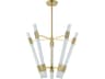 Krakow 5-Light Vintage Brass Linear Chandelier