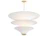 Belluno 3-Light Vintage Gold Leaf White Tiered Pendant