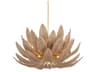 Varanasi 28-Light Vintage Gold Leaf Brown Bowl Pendant
