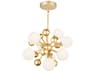 Element 8-Light Sun Gold Globe Sputnik Pendant