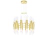 Croissant 24-Light Satin Gold Cylinder Chandelier