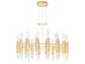 Croissant 36-Light Satin Gold Cylinder Chandelier