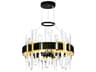 Aya Pearl Black Titanium Gold Round Chandelier