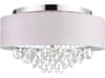 Dash 4-Light Chrome Off White Round Flush Mount