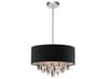 Dash 3-Light Chrome Black Drum Pendant