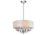 Dash 3-Light Chrome Off White Drum Pendant