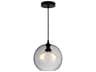 Glass 2-Light Black Globe Mini Pendant