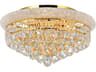 Empire 8-Light Flush Mount Gold Crystal Ceiling Light